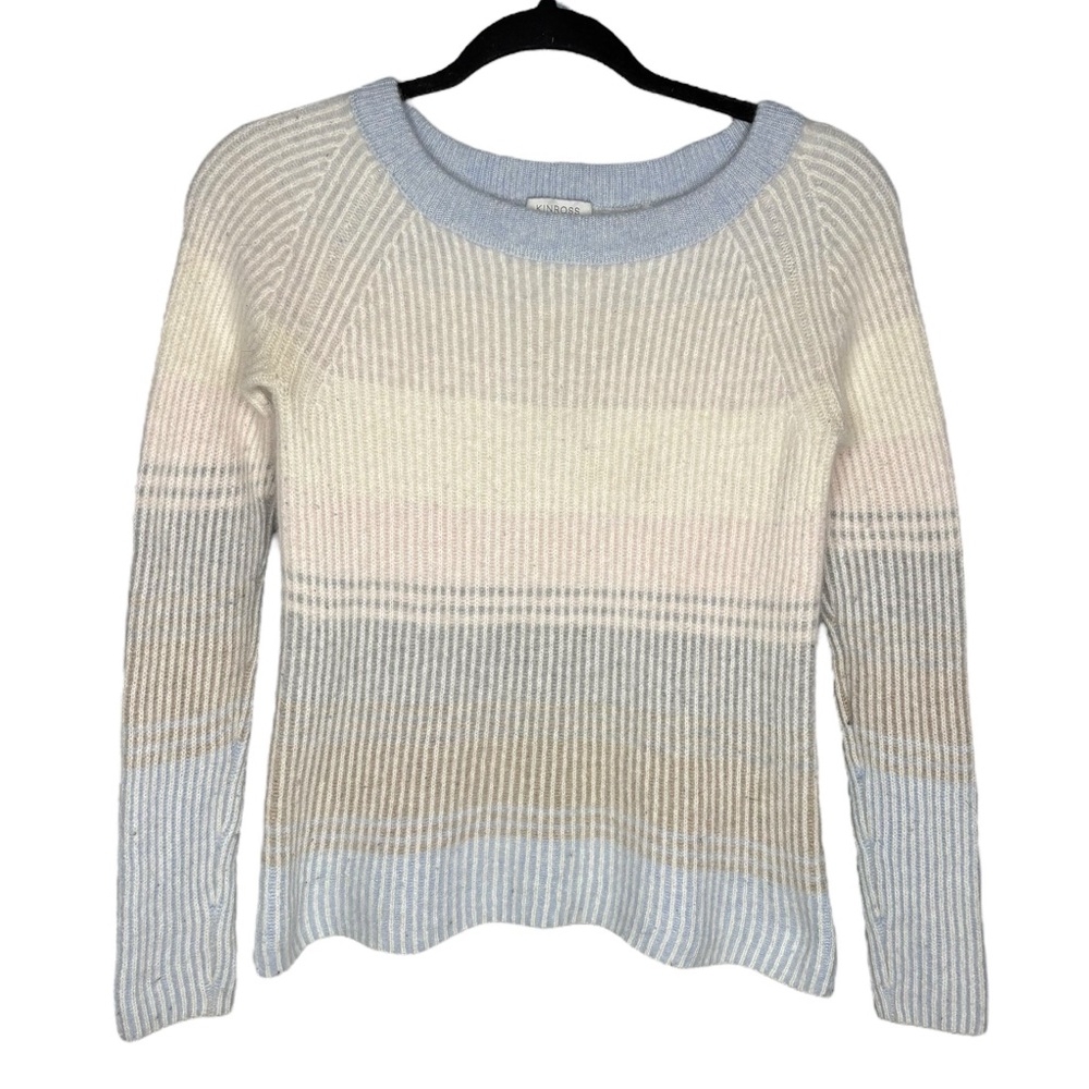Kinross Multicolor Striped Crew Neck Sweater